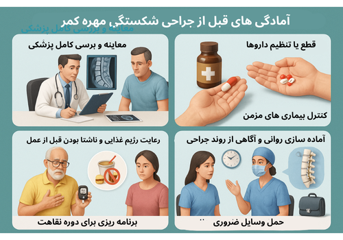 آمادگی های قبل از جراحی شکستگی مهره کمر